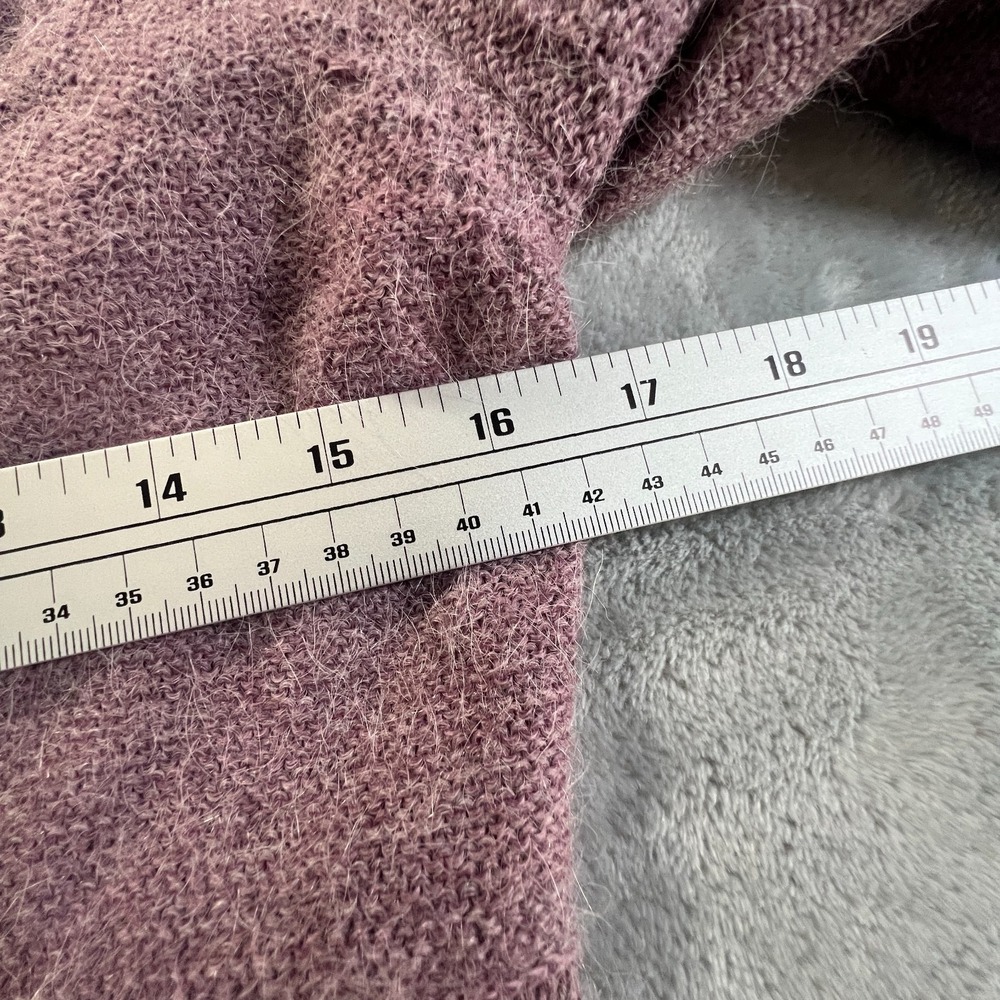 Garnet Hill Womens Y2K Babydoll Deep V Sweater Size S Purple Alpaca Blend Boho - Picture 9 of 13